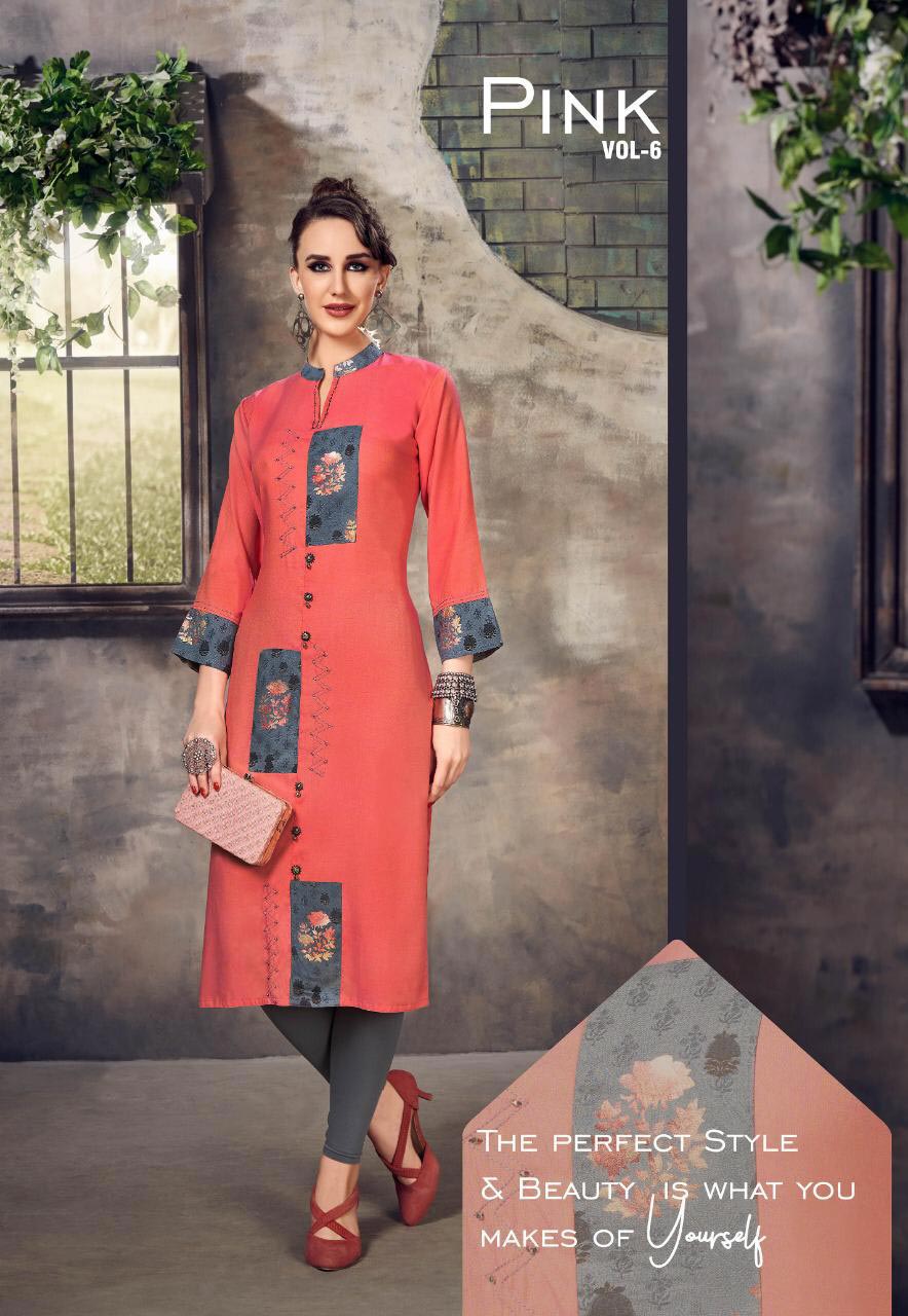 Pink Vol-6 IKW Designs Straight Kurti Wholesaler Surata Pink Vol-6 IKW Designs Straight Kurti Wholesaler Surata